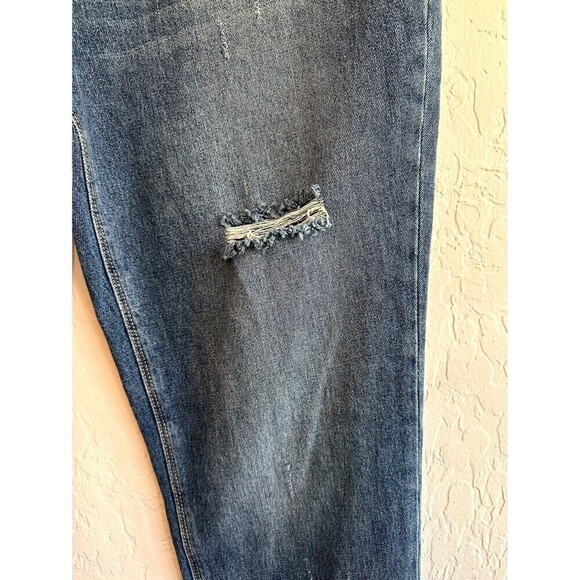 No Boundaries Distressed Denim High Rise Straight Jeans Women's Size 15 Blue - Picture 5 of 16
